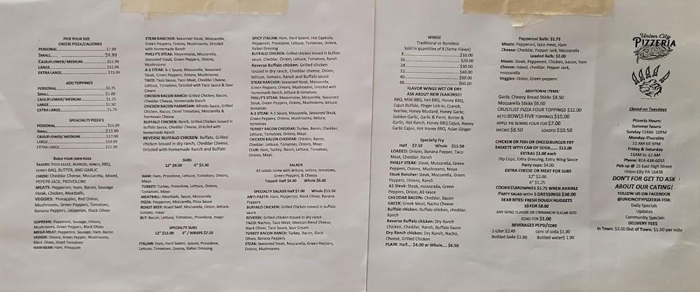 Union City Pizzeria Menu image 1